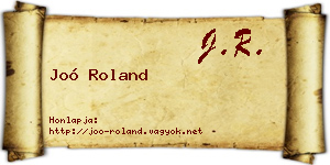 Joó Roland névjegykártya